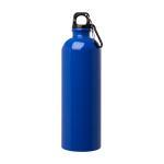 Botella de acero inoxidable reciclado con mosquetón 750ml color azul real segunda vista frontal
