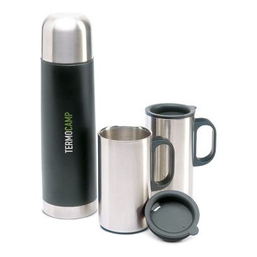 Kit de termo con dos tazas color negro con logo