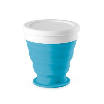 Vasos plegables personalizados color azul cielo