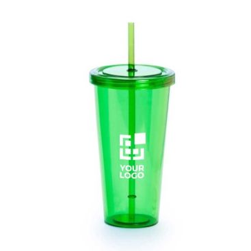 Vasos con pajitas serigrafiados