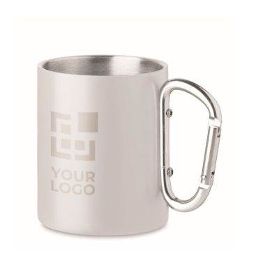 Tazas metálicas de colores con mosquetón