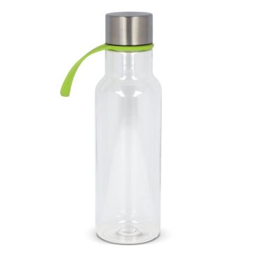 Botella RPET transparente con asa de goma de colores 600ml