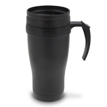 Vaso de doble pared de acero con asa 