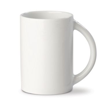Taza de porcelana de color blanco para diseño circular 300ml