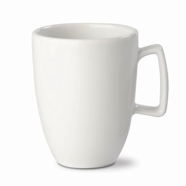 Taza de cerámica de color blanco con asa rectangular 230ml
