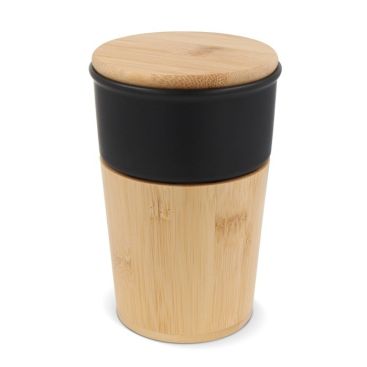 Vasos personalizados con franja de cerámica con tapa a presión 