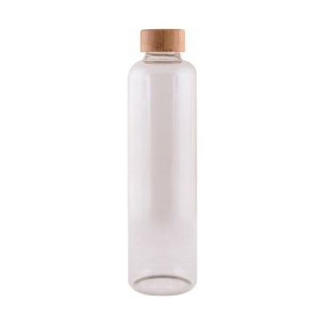 Botellas de vidrio de borosilicato con tapón de bambú 1L