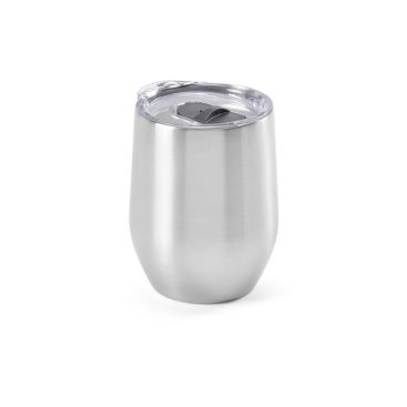 Vasos termo con logo de acero reciclado con apertura en tapa 310ml