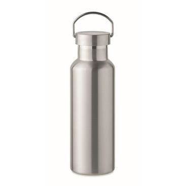 Botellas de acero reciclado con tapón antifugas y asa 500ml