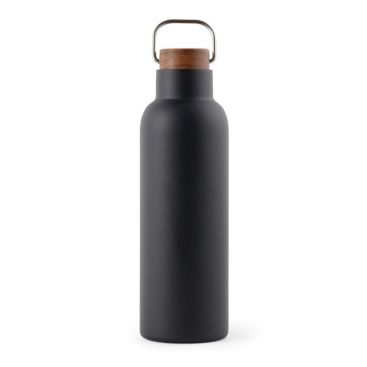 Botella ecológica de acero reciclado con tapa de madera y asa 800ml