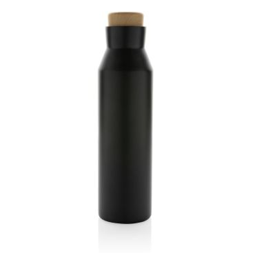 Botella térmica de acero con tapón de apariencia de madera 650ml