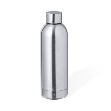 Botella de doble pared para merchandising plateada brillante 500ml