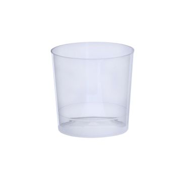 Vaso de plástico reutilizable bajo con acabado translúcido 330ml