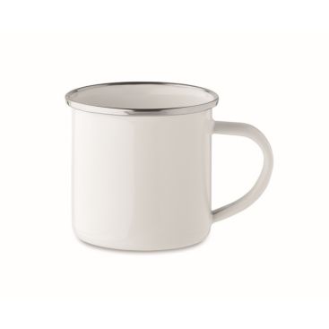Tazas vintage de metal para sublimar con borde metálico 200ml