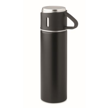 Botellas de acero inoxidable con petaca hermética y vaso 420ml