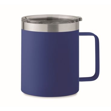 Vasos antifugas de acero con tapa decorado con borde metálico 300ml