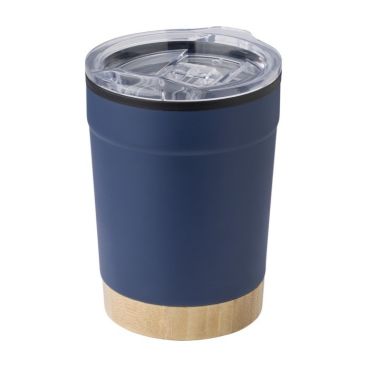 Taza térmica con base de bambú y tapa a presión 300ml