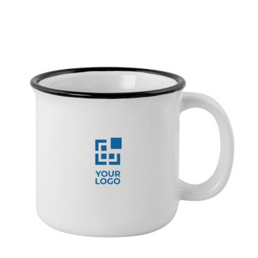 Taza de cerámica personalizada con borde superior negro 280ml