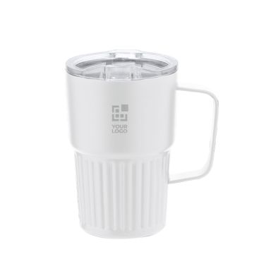 Taza térmica con diseño en relieve con tapa transparente 400ml