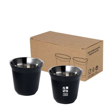 Set de 2 tazas de acero inox para café espresso 80ml
