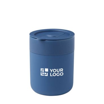 Vaso de cerámica con tapa y envoltura de silicona 330ml