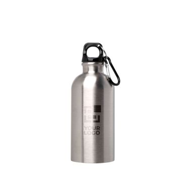 Botella de acero con mosquetón pequeña 400ml