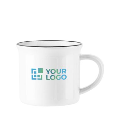 Taza para sublimar de cerámica con borde negro superior 340ml