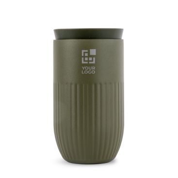 Vasos térmicos con diseño rayado y tapa de botón 320ml