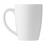Tazas de café con logo de cerámica color blanco vista trasera
