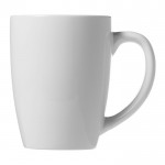 Tazas de café con logo de cerámica color blanco vista frontal