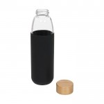 Botellas de cristal personalizadas con funda negro