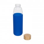 Botella de cristal personalizada funda azul