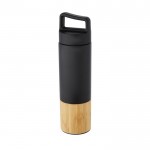 Botella termo con diseño de bambú color negro tercera vista