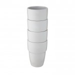 Pack de vasos de cerámica apilables color blanco segunda vista