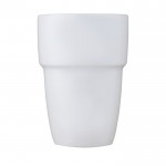 Pack de vasos de cerámica apilables color blanco segunda vista frontal