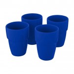 Pack de vasos de cerámica apilables color azul tercera vista