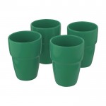 Pack de vasos de cerámica apilables color verde tercera vista