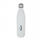 Botellas termo personalizadas extragrandes color blanco vista impresión tampografía