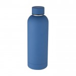 Botellas térmicas de acero mate color azul tercera vista