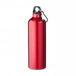 Botella de aluminio reciclado de acabado mate con mosquetón 770ml color rojo