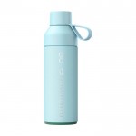 Botella termo de acero y plástico reciclado 500ml Ocean Bottle color azul pastel vista impresa logo 2