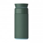Termo de acero inoxidable y plástico reciclado 350ml Ocean Bottle color verde oscuro segunda vista trasera