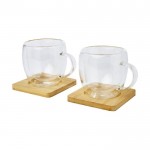 Set de dos tazas de vidrio de doble pared y 250ml Machiatto color transparente cuarta vista