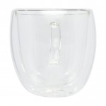 Set de dos tazas de vidrio de doble pared y 250ml Machiatto color transparente segunda vista frontal