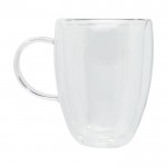 Set de tazas de doble pared con posavasos de 350ml Cappuccino color transparente segunda vista lateral