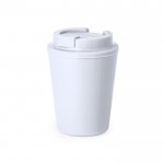 Vaso takeaway de plástico reciclado de doble pared de 300ml color blanco primera vista