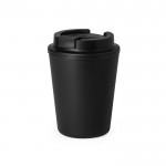 Vaso takeaway de plástico reciclado de doble pared de 300ml color negro primera vista