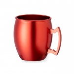 Taza corporativa de aluminio con asa geómetrica con capacidad de 540ml tercera vista