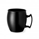 Taza corporativa de aluminio con asa geómetrica con capacidad de 540ml color negro primera vista