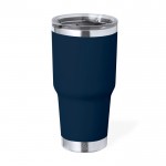 Vaso de doble pared de acero inoxidable con con dosificador 600ml color azul marino primera vista